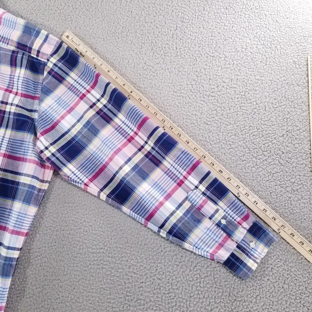 Polo Ralph Lauren Shirt Mens 2XLT Blue Plaid Button Down Oxford Dress Casual